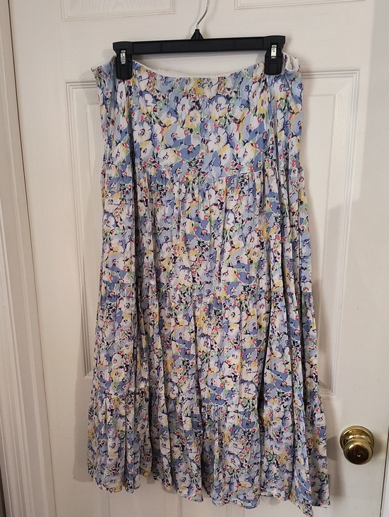 Chaps Dresses & Skirts - Chaps Blue Floral Tiered Maxi Skirt